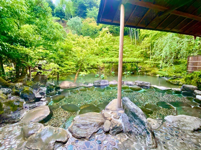The rotenburo of Asaba hot springs in Shizuoka, Japan.