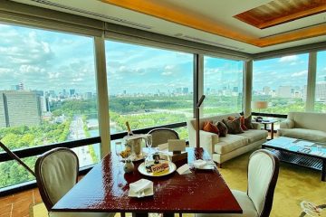 Best views of the Imperial Palace from the deluxe corner suite of the Peninsula Tokyo
