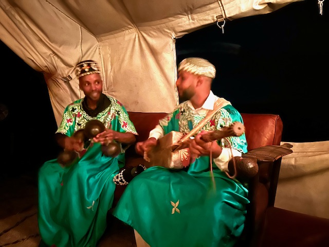 Bedouin musicians at the Inara Camp in the Agafay Desert