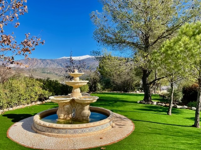 Side garden of La Esperanza Granada, a luxury hacienda in Spain